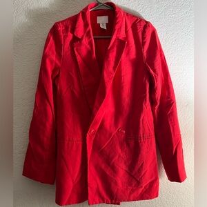 H&M Women's Redish Orange Double-Breasted Blazer